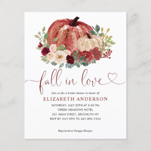 Budget Fall Love Red Floral Pumpkin Bridal Shower