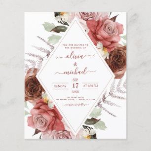 Budget Fall Photo Wedding Autumn Floral Eucalyptus Flyer