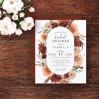 Budget Fall Terracotta Bridal Shower Invitation