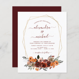 Budget Fall Wedding Burgundy Eucalyptus Floral