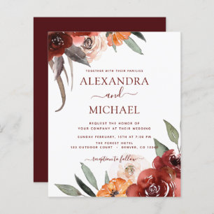 Budget Fall Wedding Burgundy Floral
