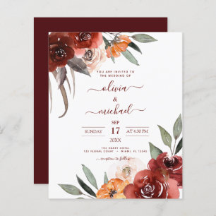 Budget Fall Wedding Burgundy Floral