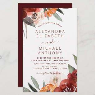 Budget Fall Wedding Burnt Orange Floral