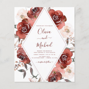 Budget Fall Wedding Burnt Orange Floral Flyer