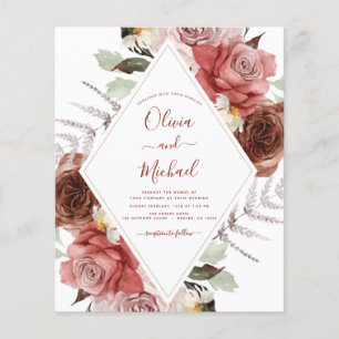 Budget Fall Wedding Photo Floral Eucalyptus Flyer