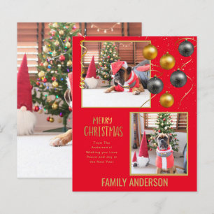 BUDGET Family PHOTO Christmas Greeting Gold