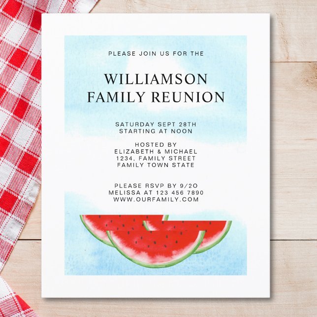  Budget Family Reunion Picnic Watermelon Invite (Creator Uploaded)