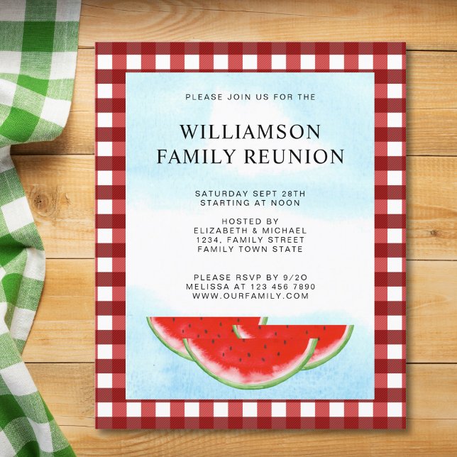  Budget Family Reunion Plaid Watermelon Invite (Creator Uploaded)