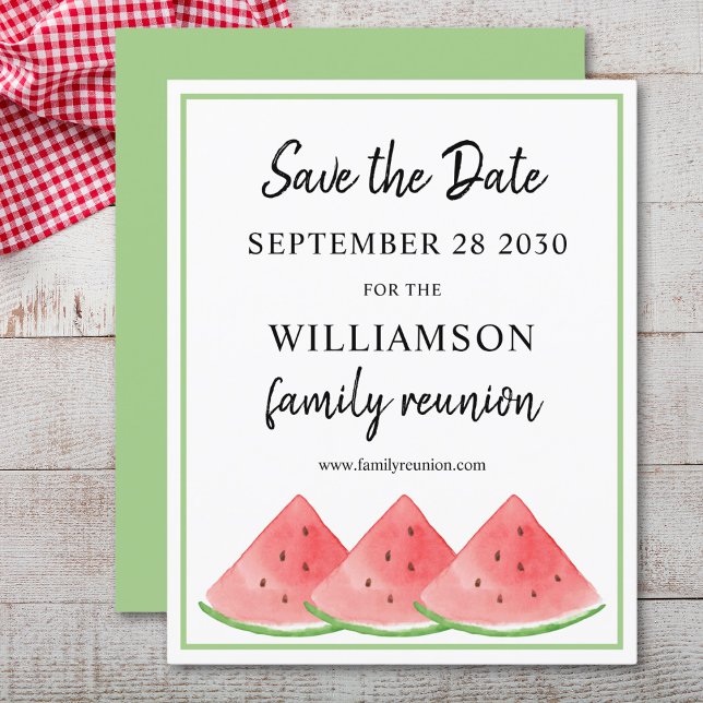 Budget Family Reunion Watermelon Save The Date  (Creator Uploaded)