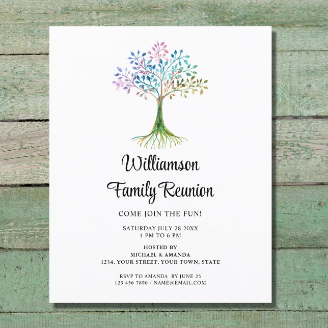 Budget Family Tree Family Reunion Invitation  (Creator Uploaded)
