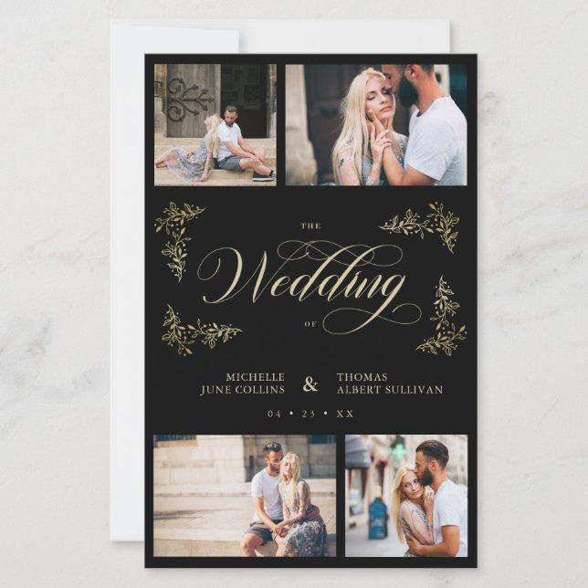 Budget Fancy Trendy 4 Photos Collage Wedding (Front)