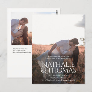 Budget Fancy Vintage 3 Photo Wedding Postcard