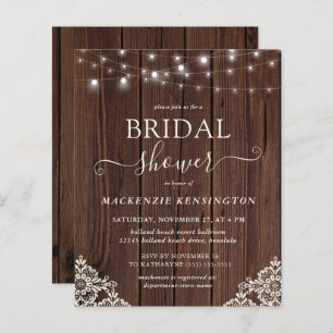 BUDGET Farmhouse Wood Lights Lace Bridal Shower