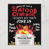 BUDGET Father's Day Seafood Party Photo Invitation
