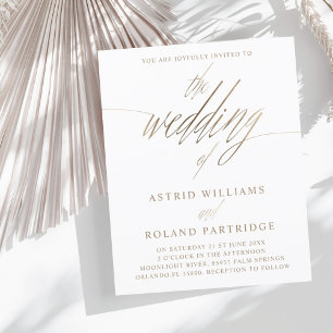 Budget Faux Gold Calligraphy the Wedding of 