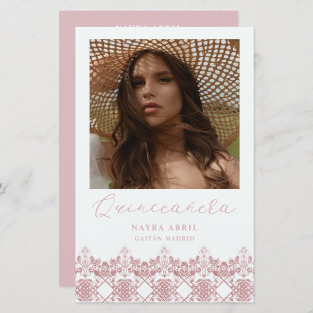 Budget Fiesta Quinceañera Español Efecto Encaje (Front/Back)