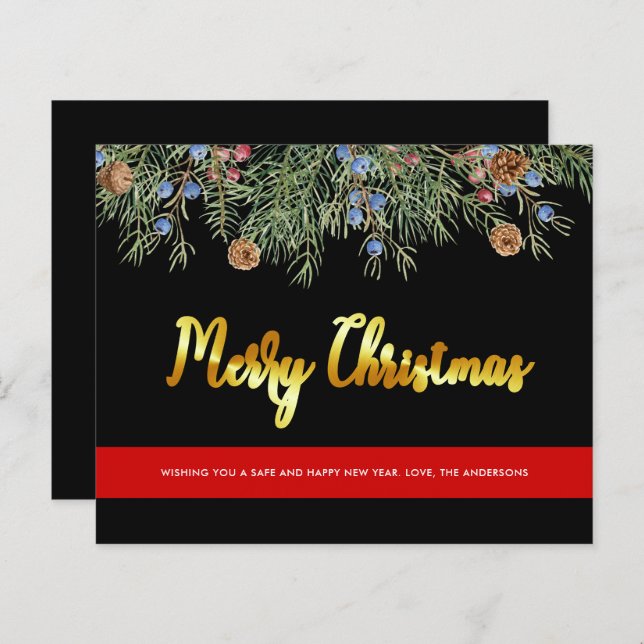 Budget Firefighter Christmas Thin Red Line Card (Front/Back)