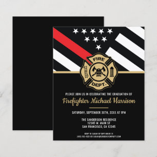 Budget Firefighter Graduation Party Invitation