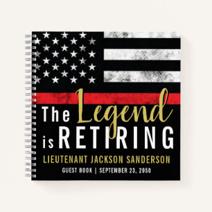 Budget Firefighter Retirement Party Fireman Guest Notebook