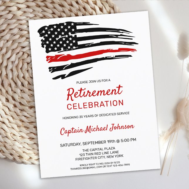 Budget Firefighter Retirement Party Invitations (Creator Uploaded)