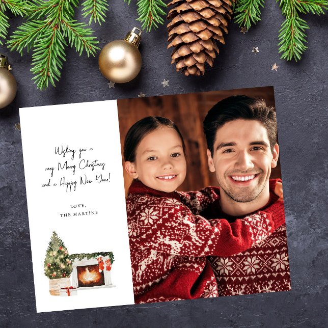 Budget Fireplace Christmas Note Photo Christmas Flyer (Creator Uploaded)