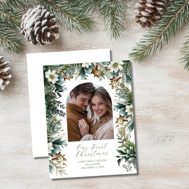 Budget First Christmas Greenery Arch Photo Card (Creator Uploaded)