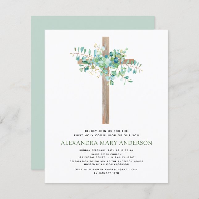 Budget First Holy Communion Greenery Eucalyptus (Front/Back)