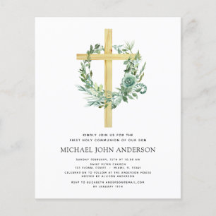 Budget First Holy Communion Greenery Eucalyptus Flyer