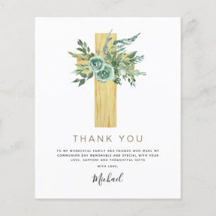 Budget First Holy Communion Thank You Eucalyptus Flyer