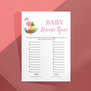 Budget Flamingo Baby Name Race Baby Shower Game
