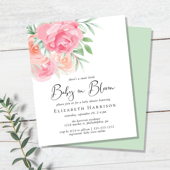 Budget Floral Baby in Bloom Shower Invitation (Creator Uploaded)