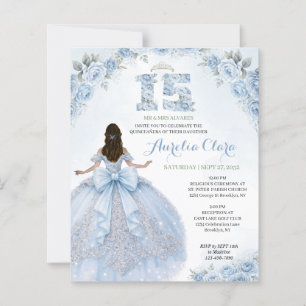 BUDGET Floral Blue Princess Coquette Quinceanera