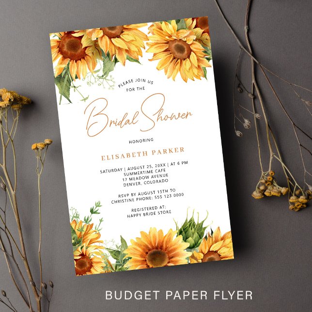 Budget floral botanical bridal shower invitation flyer (Creator Uploaded)
