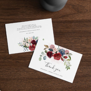 Budget Floral Botanical Greenery Wedding Thank You Card