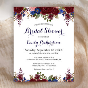 Budget Floral Bridal Shower Invitation
