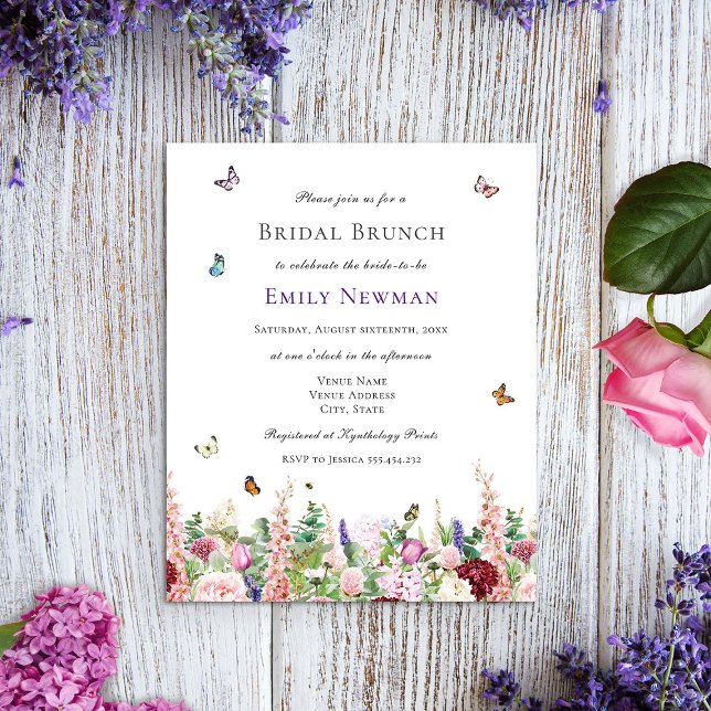 Budget Floral Butterfly Bridal Brunch Invitation (Creator Uploaded)