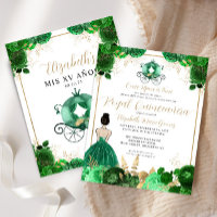 Budget Floral Emerald Green Royal Quinceanera