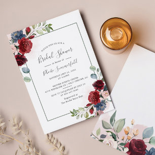 Budget Floral Eucalyptus Bridal Shower Invitation