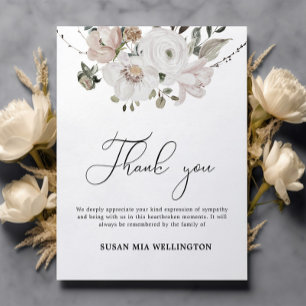 Budget Floral Funeral Thank you Card