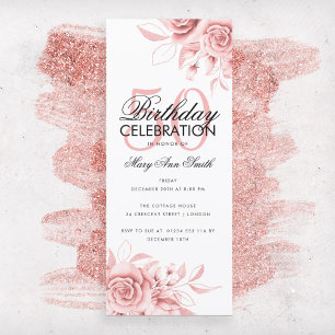 Budget Floral Glam Birthday Party Rose Gold