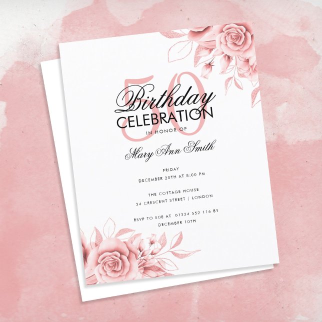 Budget Floral Glam Birthday Party Rose Gold (Creator Uploaded)