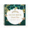 BUDGET Floral Green Gold Butterfly Guest Book