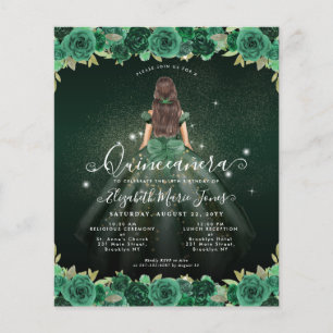 Budget Floral Green Princess Birthday Quinceanera