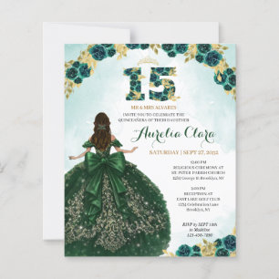 BUDGET Floral Green Princess Coquette Quinceanera