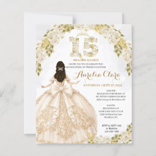BUDGET Floral Ivory Princess Coquette Quinceanera