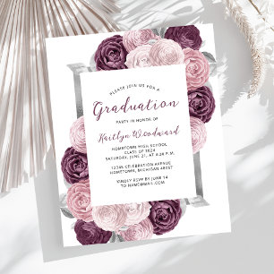 Budget Floral Mauve Blush Silver Graduation