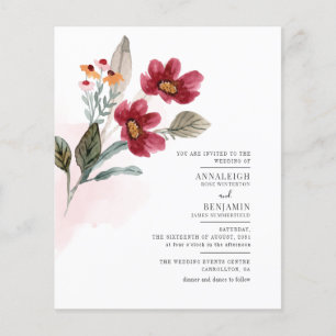 Budget Floral Minimalist Wedding Invitation