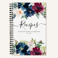 Budget Floral Navy Blue Burgundy Watercolor Recipe