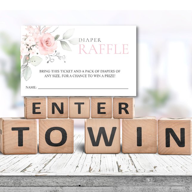 Budget Floral Pink Girl DIAPER RAFFLE Ticket (Creator Uploaded)