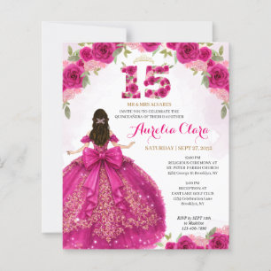 BUDGET Floral Pink Princess Coquette Quinceanera